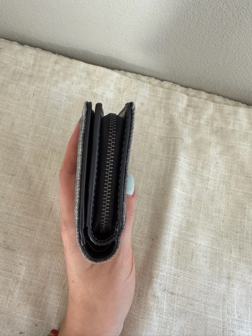 Coach Washed Dark Gray Denim Zip Wallet NWOT - Picture 6 of 12